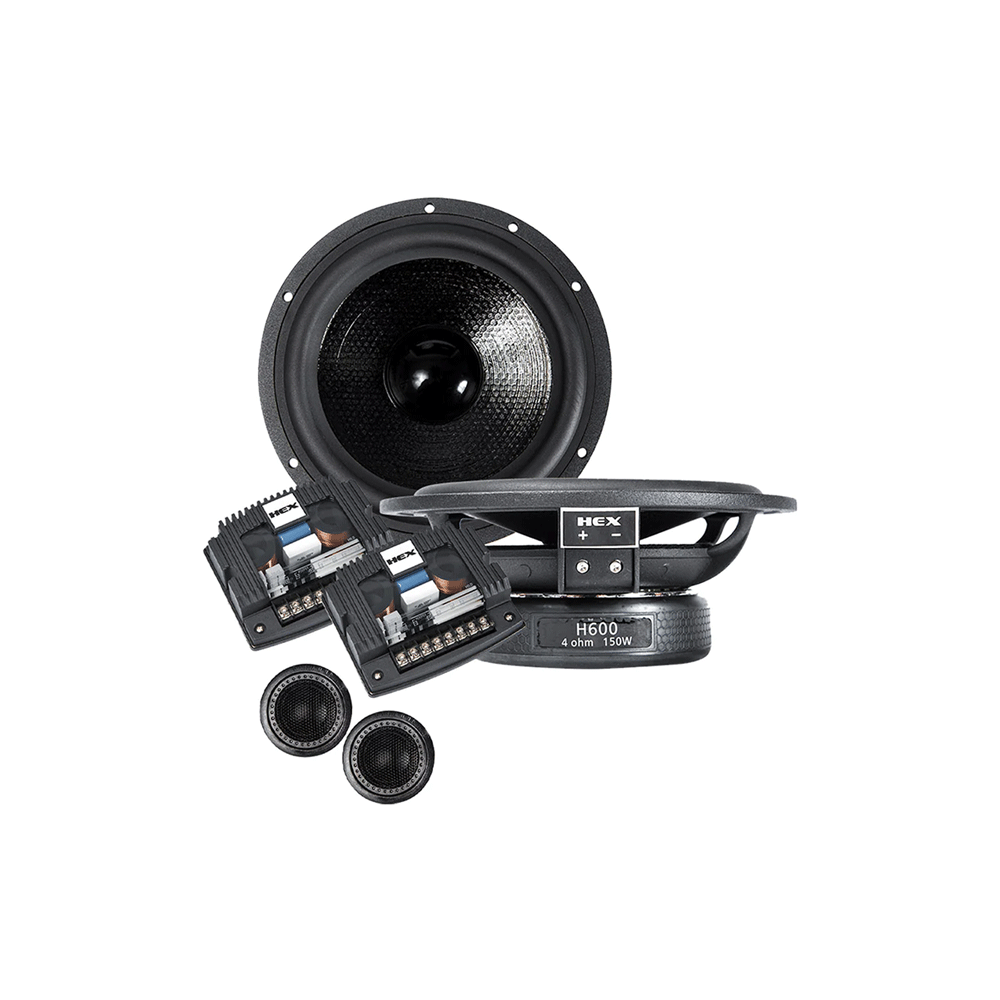 HEX Series 6.3” 2-Way Component Set w/Aluminum Dome Tweeter HEX Series 6.3” 2-Way Component Set w/Aluminum Dome Tweeter