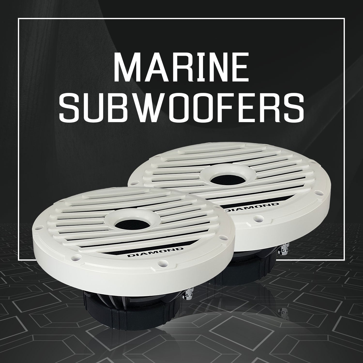 Collection of marine and boat subwoofers.