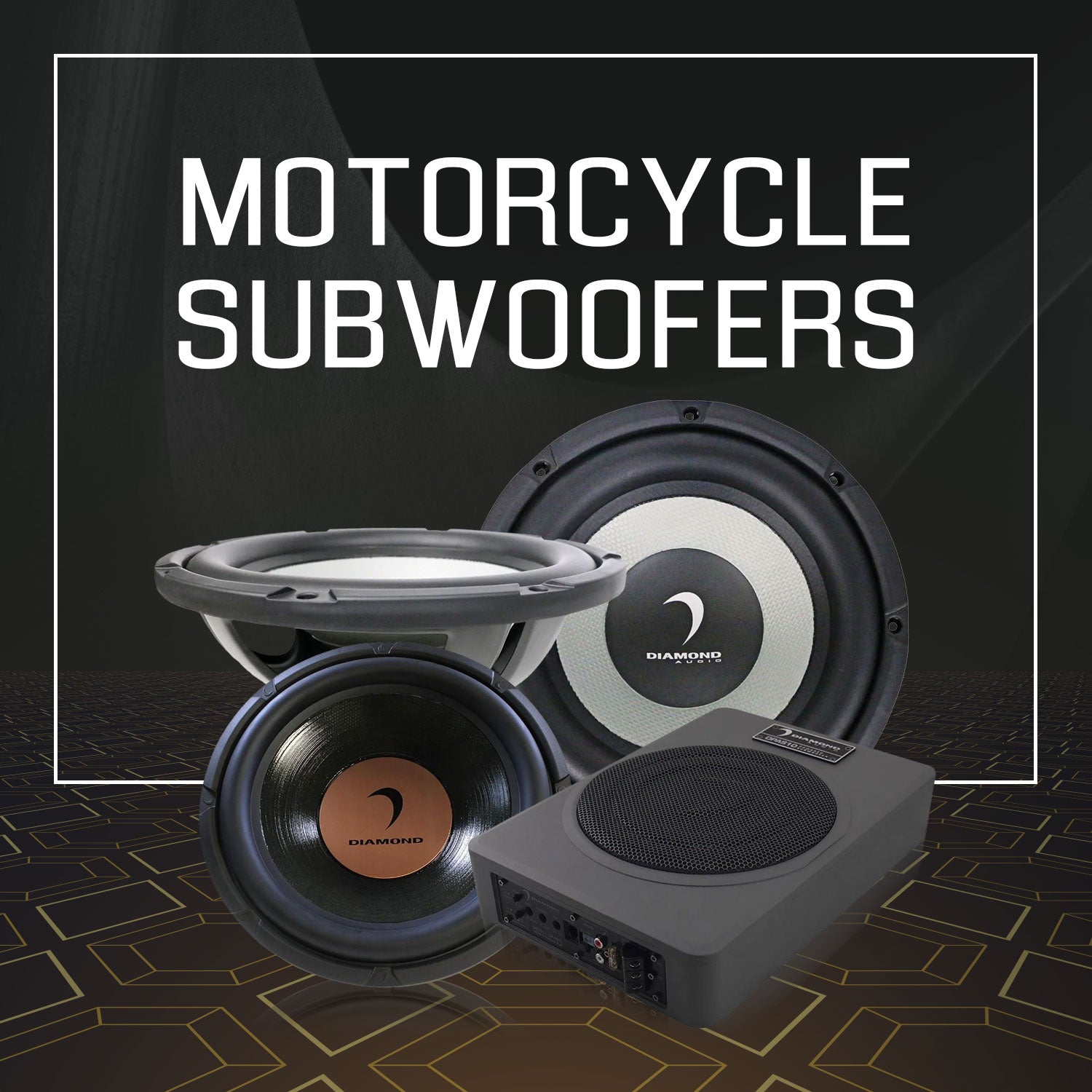 Collection of motorcycle subwoofers.