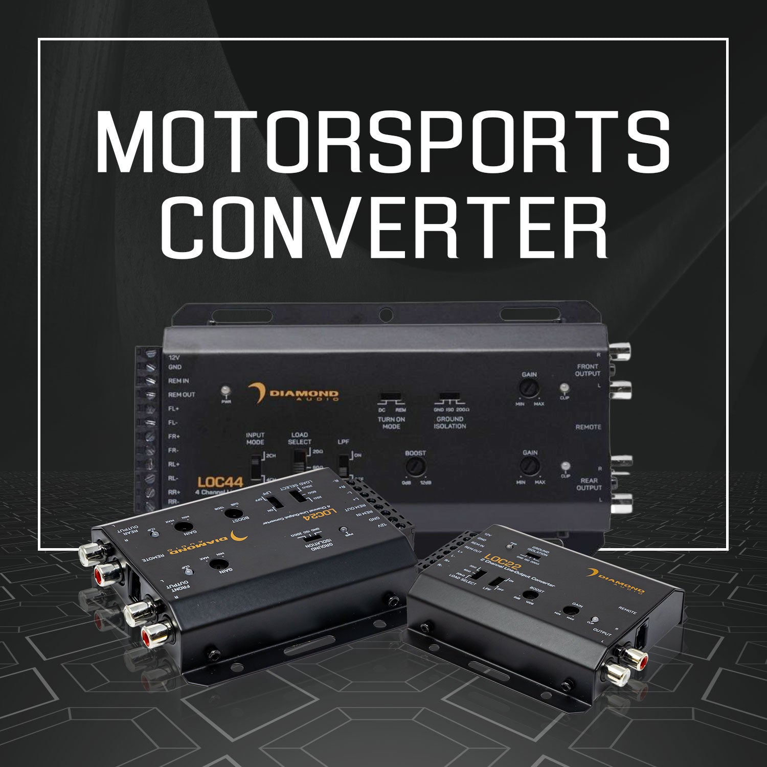 Collection of motorsports converters.