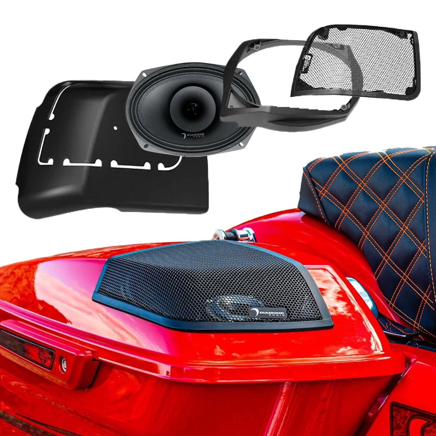 2014 - 2023 Harley Davidson® Cut In Lid Kit with MP692 (2Ω) Speakers - MSMP692LK - MSMP692LK - Diamond Audio