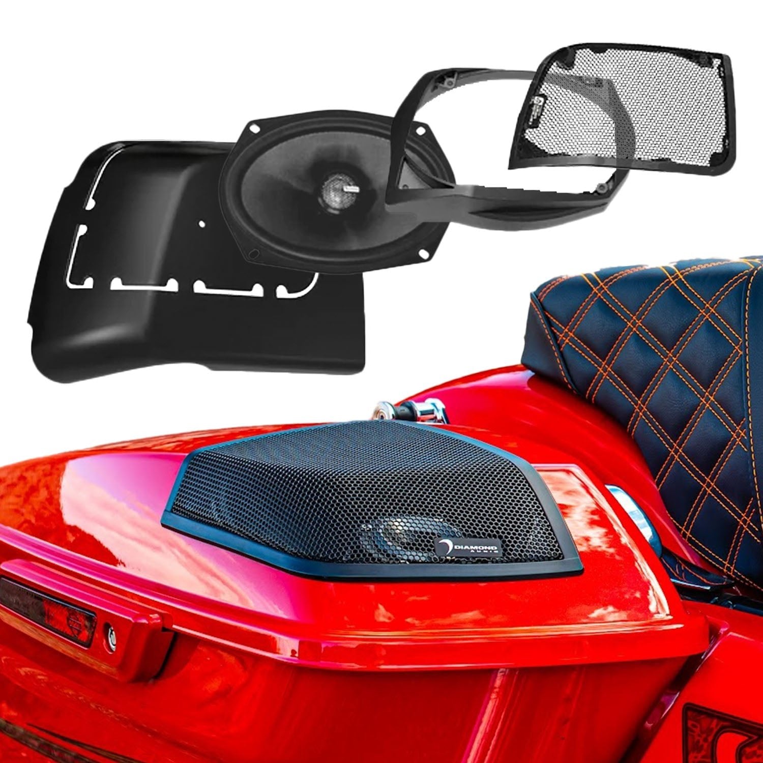2014 - 2023 Harley Davidson® Cut In Lid Kit with MS69CX (4Ω) Speaker - MSMS694LK - MSMS694LK - Diamond Audio