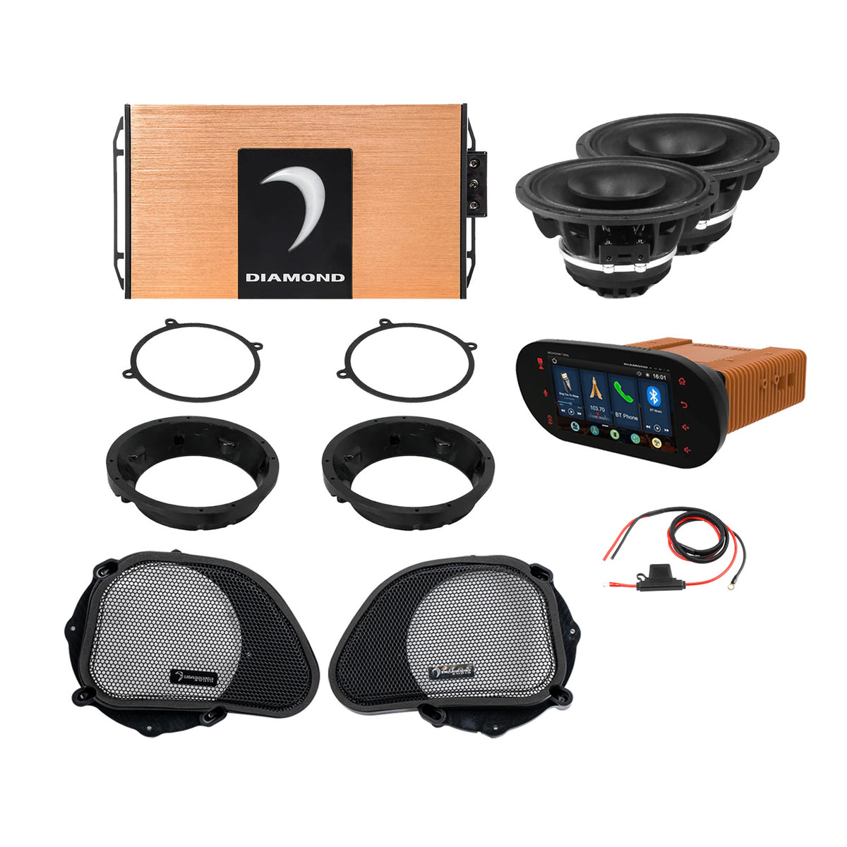 98 - 13 Harley Davidson® Road Glide 2-Speaker System - DA9813RGSP2R - DA9813RGSP2R - Diamond Audio