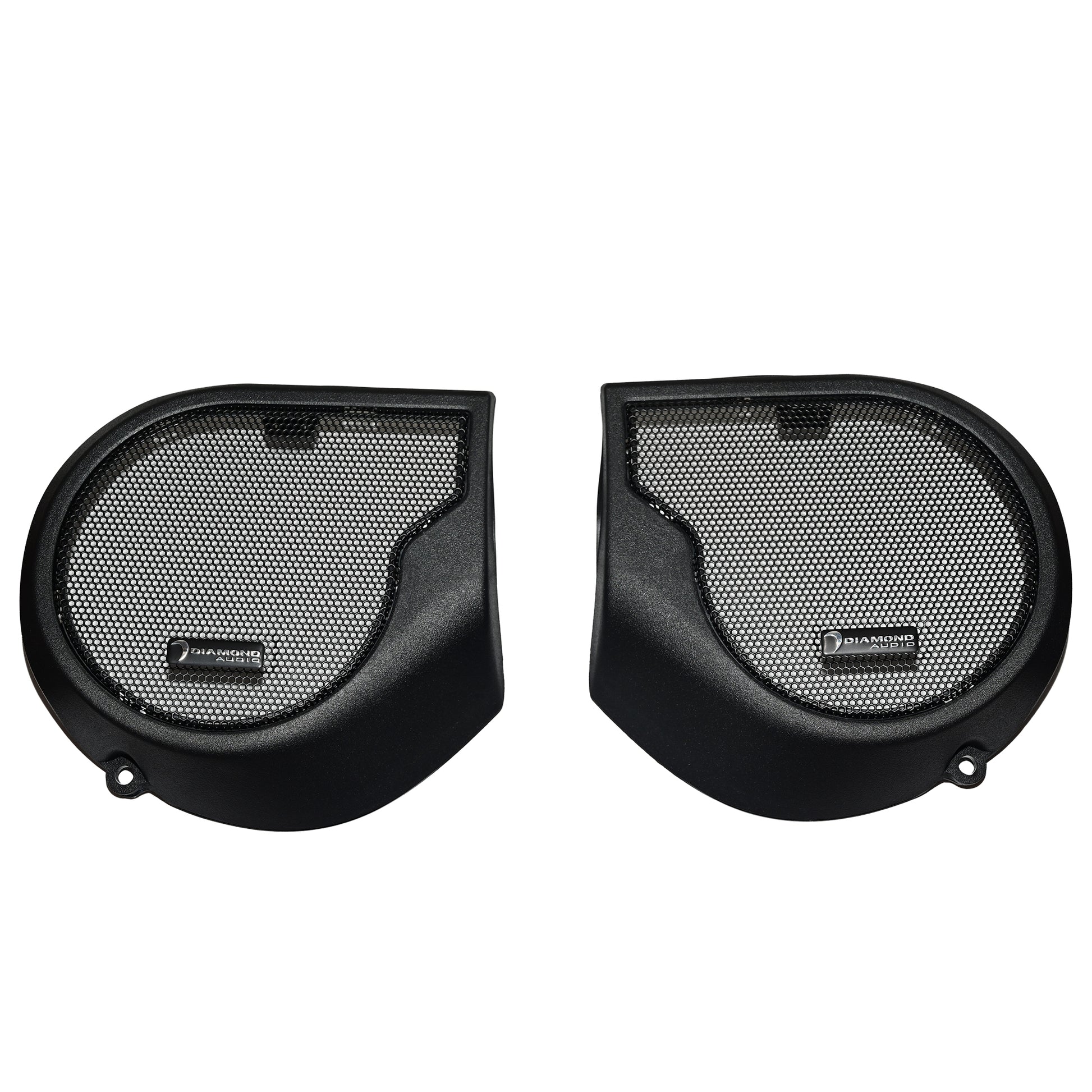 Enhance your Harley-Davidson DHDSG24 with these bat wing fairing speaker grills. Quality design for improved sound and style.