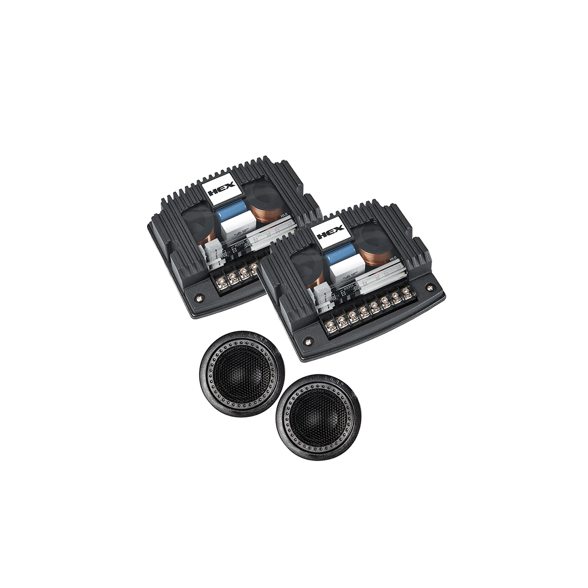 HEX Series 6.3” 2-Way Component Set w/Aluminum Dome Tweeter HEX Series 6.3” 2-Way Component Set w/Aluminum Dome Tweeter