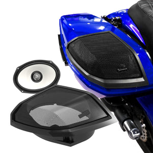 2024+ Harley Davidson® CUT-IN SPEAKER LID KIT WITH HXM69F2 6X9 2-WAY 2Ω SPEAKERS WITH RGB LIGHTING