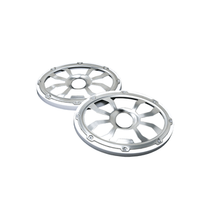 HXM69FGW - 6"x9" Flush Mount Speaker Grills Brushed Aluminum/White (Pair)