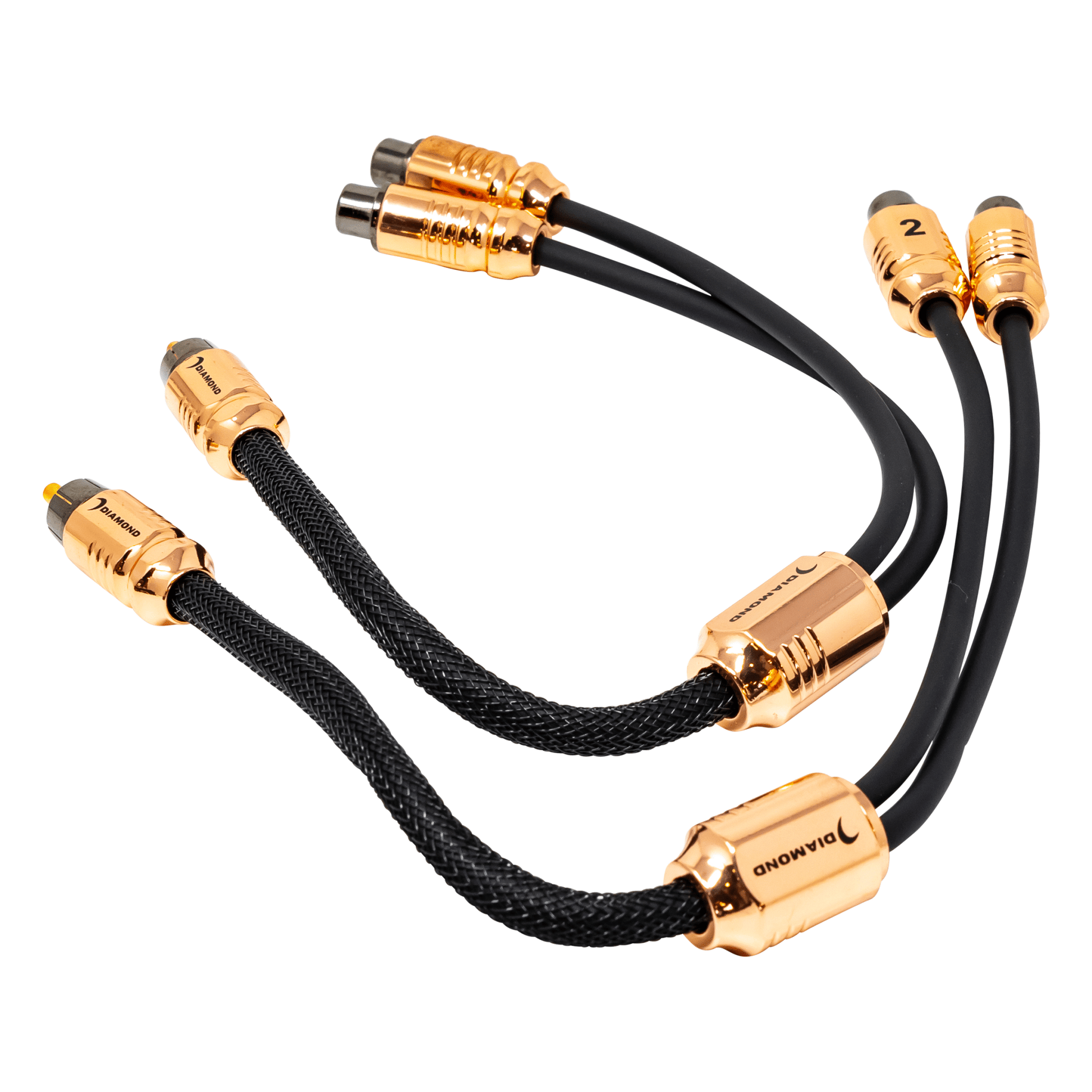 HXY2F - One Male to two Female RCA Y Cable - HXY2F - Diamond Audio
