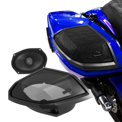 2024+ Harley Davidson® CUT-IN SPEAKER LID KIT WITH MS69NEO 6X9 NEO HIGH OUTPUT MIDRANGE