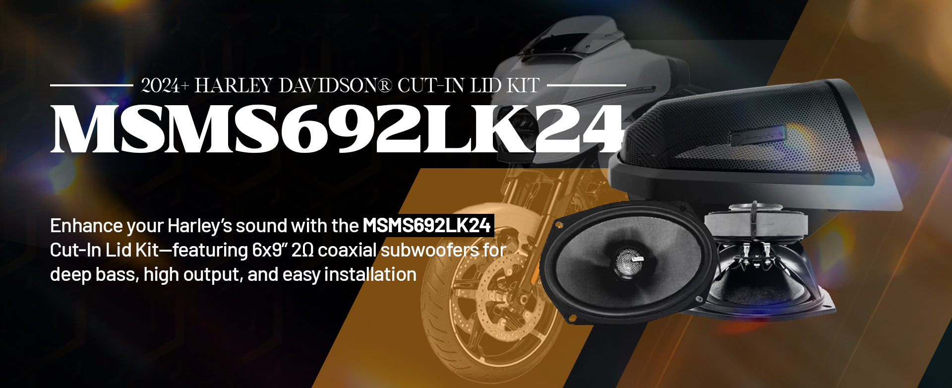 Harley Davidson HD DJ 2-WAY 6x9 スピーカー HD9813SGU-STAGE2 4-Speaker Kit for 98-13 Harley (Gen-2