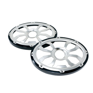 HXM69FGB -6"x9" Flush Mount Speaker Grills - Brushed Aluminum/Black (Pair)